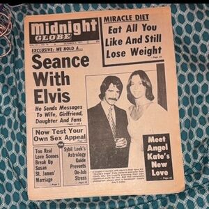 Vintage Midnight Globe Newspaper Art